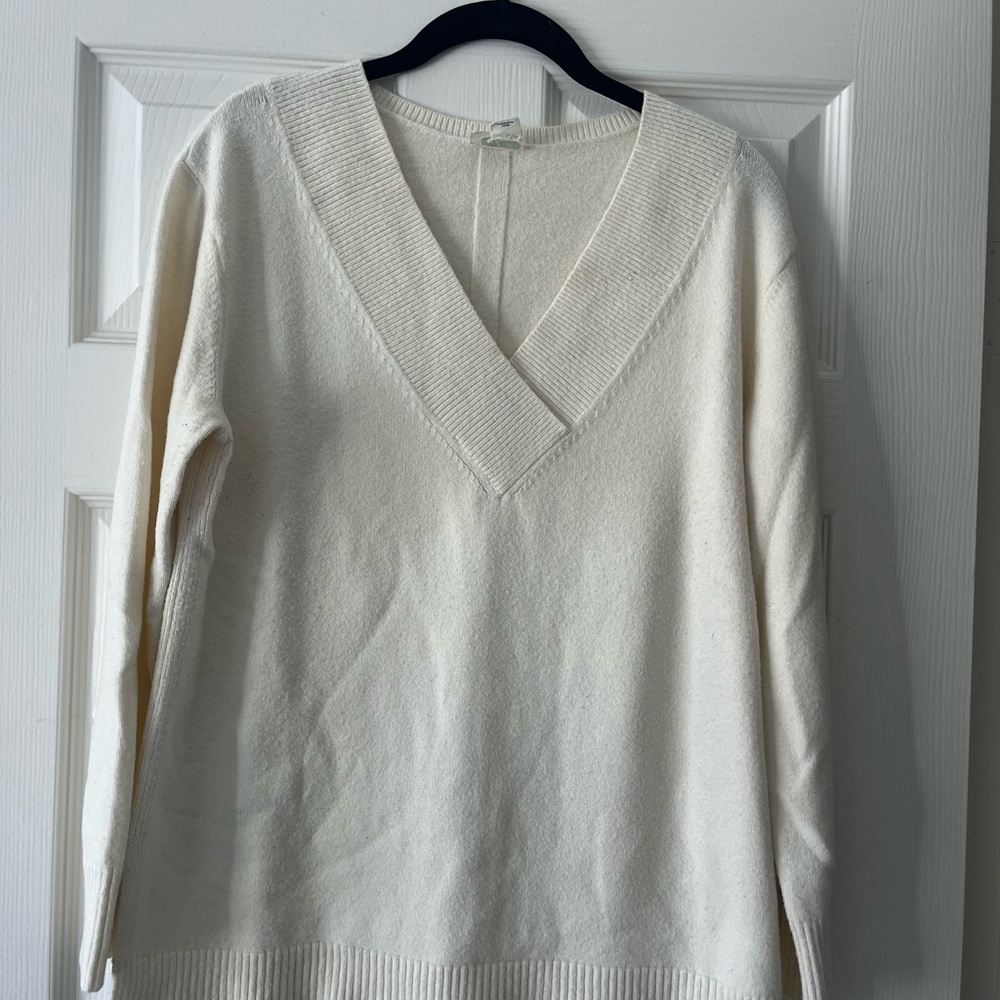 V-Neck Cream Sweater